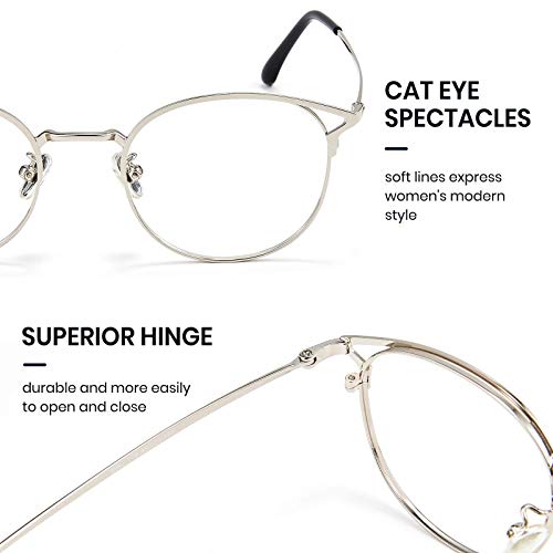 Image of Cyxus Blue Light Blocking Glasses Round Metal Frame Computer Glasses | Blue light blocking glasses featuring round metal frame, comfortable fit and versatile use for work, study and entertainment