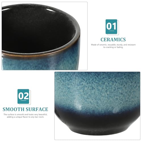 Vajilla de cerámica para sake con tazas y tetera de diseño minimalista para reuniones 8