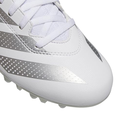 adidas Men's Adizero Impact.2 American Football Sneaker, White/Silver Metallic/White, 9