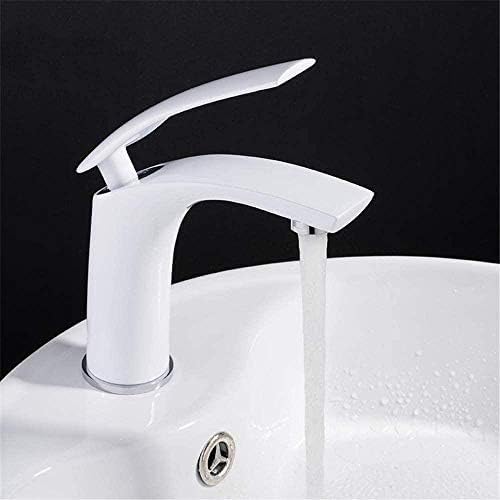 Mitigeur de peinture blanche pour lavabo et salle de bain design avec levier long en laiton