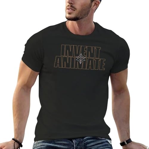 TAGUIHBE Invent Animate T-Shirt Man T-Shirt Short Slim fit t Shirts for Men Black XXL