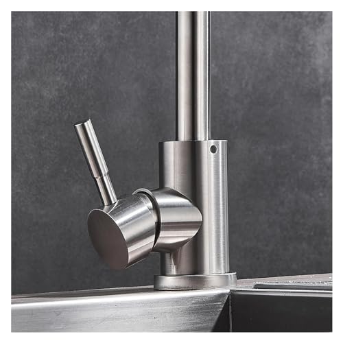 Robinet mitigeur d'évier en acier inoxydable brossé durable et design - 7