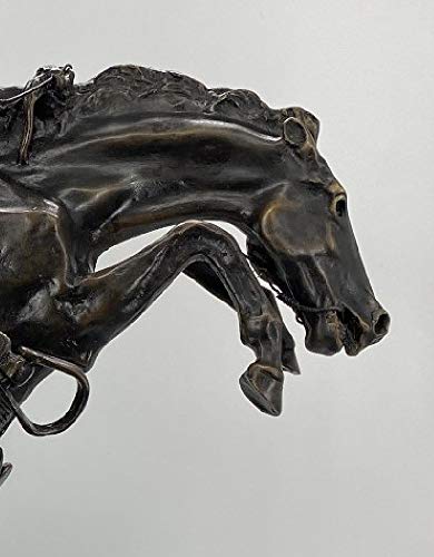 Escultura de bronce bronco buster 24 pulgadas miniatura 7