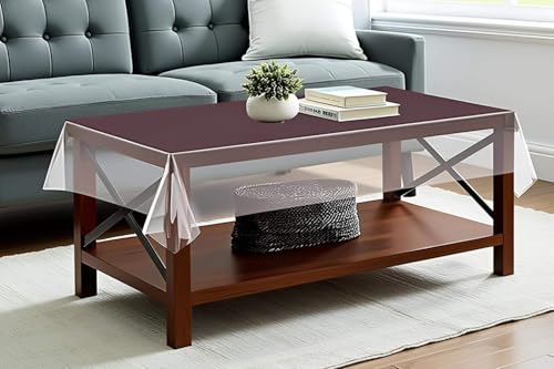 Image of The Furnishing Tree Rectangle Shaped Center Transparent Table Cover WxL 40x60 inches 0.25 mm Thickness Without Lace