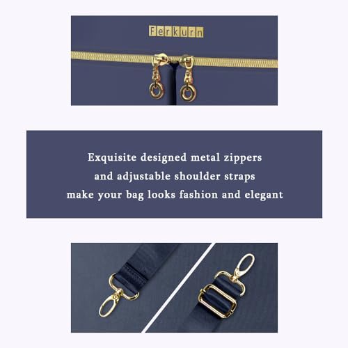 Ferkurn Laptop Bag Case Women Men Computer Bag for MacBook/HP/LG/Dell/ASUS, Shoulder Strap Carrying Briefcase Messenger Bag, Blue, 17-17.3 Inch - Image 4