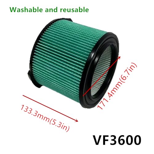 Image of 2 PACK yamoutai VF3600 HEPA Material Pleated Paper Wet /Dry Vac Replacement Cartridge Filter Compatible with Most 3 to 4.5 Gal Shop Vacuums