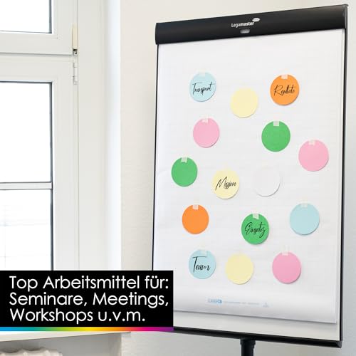 OfficeTree 250x Moderationskarten Rund 10cm - Metaplankarten Rund 6 Farben - Moderationskarten Set Bunt - Lehrerbedarf für Präsentation und Vortrag