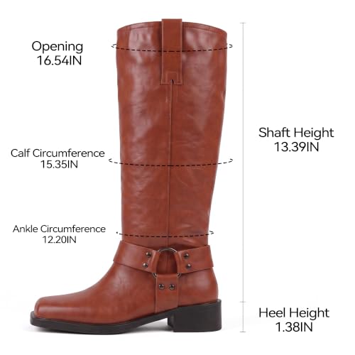 Image of Women's Knee High Moto Biker Buckle Boots