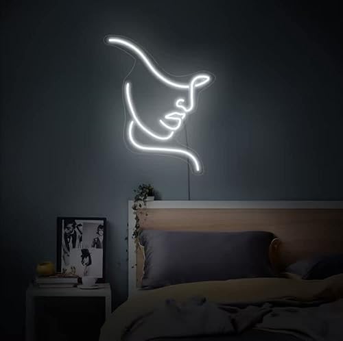 Letrero de neón para mujer, decoración de pared, luz LED abstracta con USB, para dormitorio, fiesta de cumpleaños, decoración de salón de belleza,