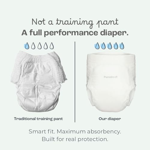Image of Panolini The Responsive Diaper Size 4 (25-35lbs) Pull-Up Baby Diaper 36ct | No-Tape Diaper, 12-Hr Protection, Hypoallergenic, Unscented, Soft & Breathable Materials, Italian Premium Design & Technology