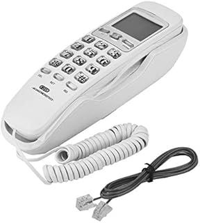 Corded Telephone, Desktop Wall Mountable Phone with Clear Sound Call Display Support One Button Redial for Home Office