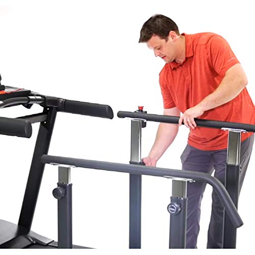 Image of RehabMill Afforable Rehabilitaion Treadmill with Elevation and Adjustable Long Heandrails, Black