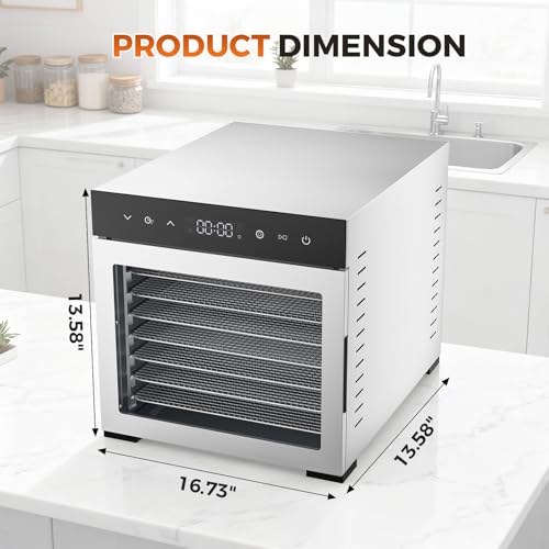 image for OLIXIS Food Dehydrator Machine, 500W Jerky Dehydrators with 8 Stainles
