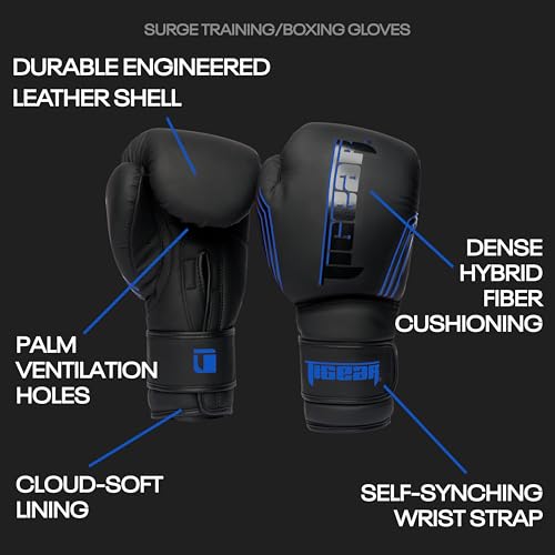 Image of Tigear Surge Pro Boxing Gloves for Men Women & Kids | Engineered Leather Muay Thai Gloves, MMA Gear, Kickboxing Heavy Bag Training and Sparring