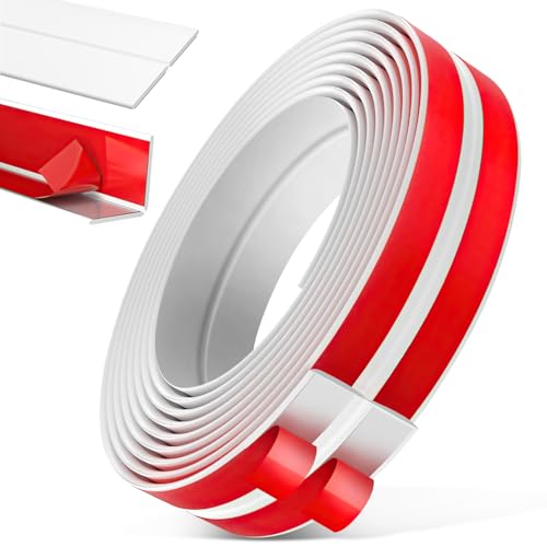 Niuny Molduras de Pared Autoadhesivas Protector Esquinas 6m x 4cm Perfil PVC Blanco Moldura Flexible Autoadhesiva Protección de Cantos Autoadhesivos Para Bordes Protección Decorativa Muebles y Paredes