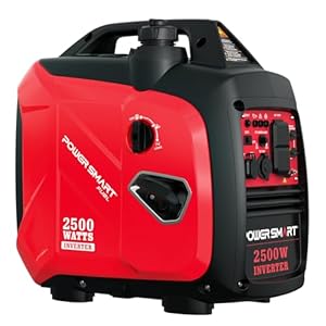 PowerSmart 2500-Watt Portable Inverter Generator with Quiet Operation, Small Generator for Camping Outdoor Use, Parallel Ready, Lightweight 39.7lbs(20kg)