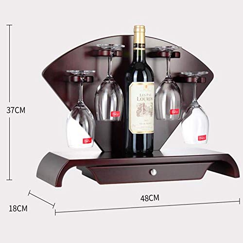 Soporte para vino con cajones y porta copas miniatura 4