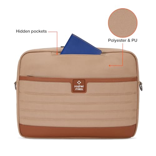 Image of Nasher Miles Briefcase & Messenger Bag | Lightweight PU & Polyester with Adjustable Strap, Fits Laptop | Ideal for Office & Travel | for Men & Women