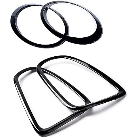 Astra Depot Glossy Black Headlight Trims Rings and Taillight Surround Cover Trims Bezel Compatible For Mini R56 R57 R58 R59 Cooper S JCW 2007‑2015 Cover