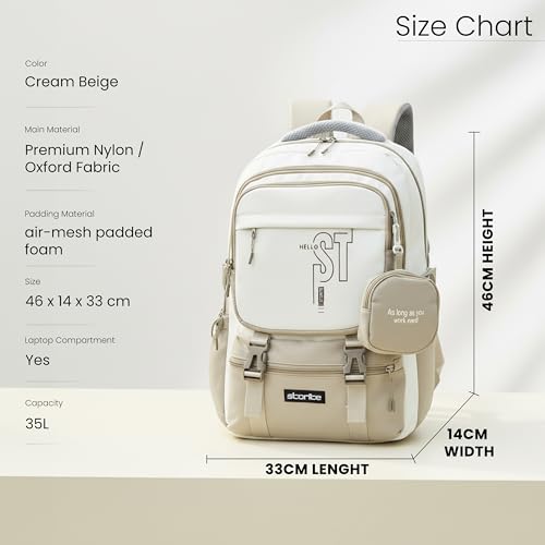 Image of Storite Laptop Bag for Women - 20L | College Laptop Bag with Small Zipper Pouch | Cute Stylish School Backpack | Large 18 Inch Travel Backpack for College & Daily Use