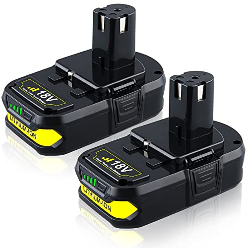 2Pack 3.0Ah P108 P102 18V Battery Replacement for Ryobi 18V Battery P102 P103 P104 P105 P107 P108 P109 P190 for 18V Batteries