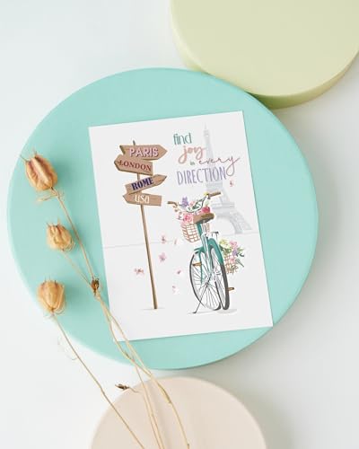 Image of Stonehouse Collection Assorted Paris, France Note Cards | Parisian Greeting Cards with Eiffel Tower and Bistro Scenes | 10 Blank Cards with Envelopes