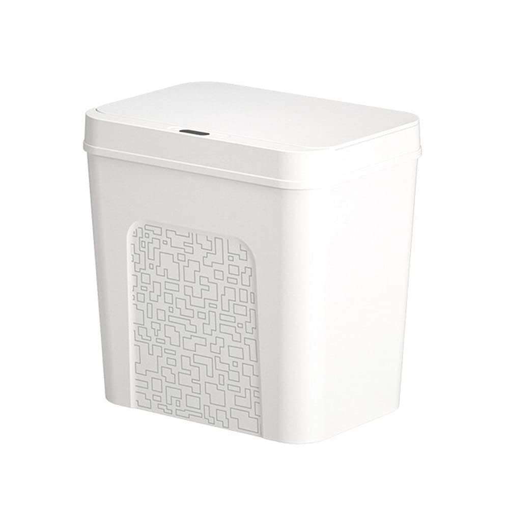 Household Induction Trash Can, Automatic Smart Waste Basket with Lid Sealed and Odorless Waterproof Design Mute Opening and Closing Bathroom/bedroom(13L)