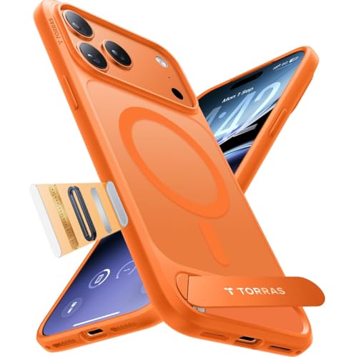 Coque iPhone 17 Pro incassable orange brasier avec support caméra