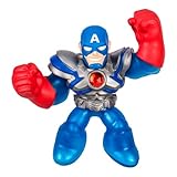 Heroes of Goo Jit Zu Marvel Infinity Armor Captain America, Stretchy Action Figure, Super Stretchy with Unique Squishy Metallic Gel Filling, Collect All 3