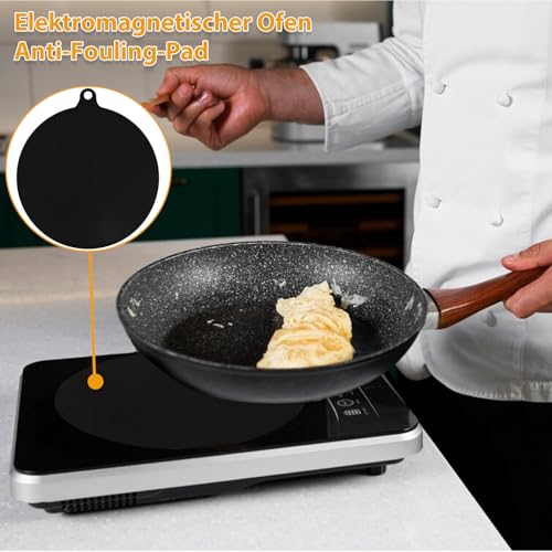 Cfcyhla 4 er Set Induktionsschutzmatte, Herdabdeckung Induktionsfeld, induktionskochfeld abdeckung, Herdabdeckplatte Pfannenuntersetzer,für Induktionskochfeld (20cm+22cm)