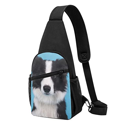 Sac à dos à bandoulière Border Collie sac poitrine homme femme sling