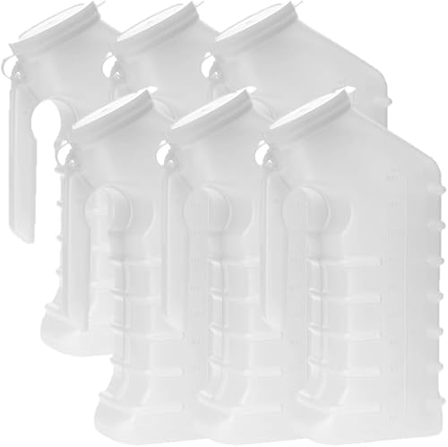 Dealmed Urinario masculino con cubierta adjunta urinarios portátiles para hombres con receptáculo translúcido, protege los olores y evita derrames,