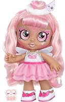 Kindi Kids Dress Up Magic Angelina Wings Angel Toddler Doll with face Paint Reveal. 1 Doll with Magic Sponge. Changeable Clothes and Removable Shoes. (50244), White,Pink