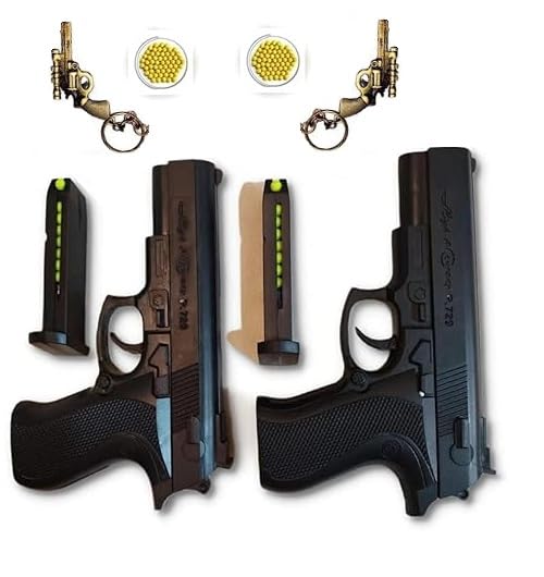 2 PUBG Gun P 729 for Kids & Darts with 100 bb Bullets 6 mm and 2 Gun Key Chain Guns & Darts