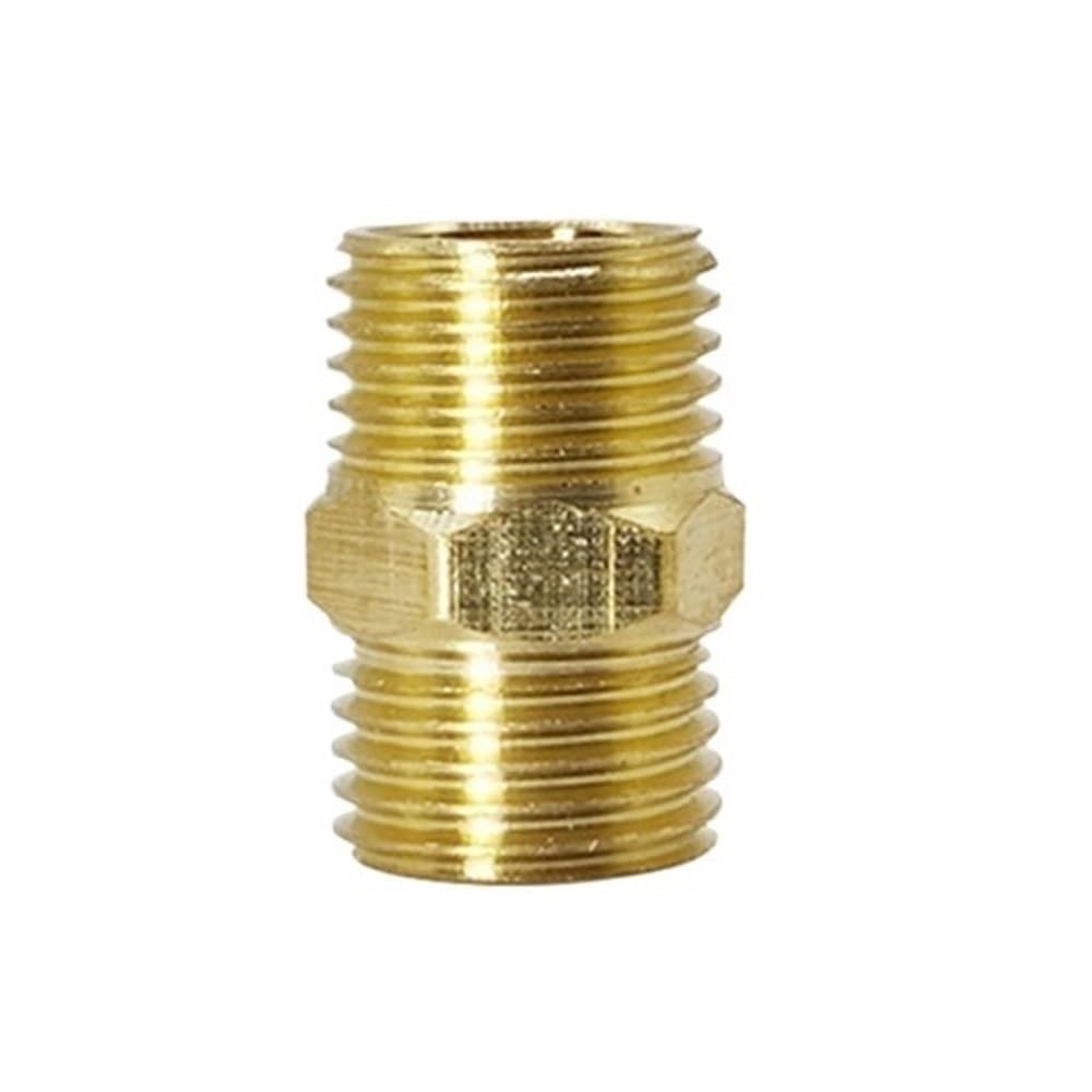 High Reliability Brass Hex Threaded Pipe Coupling for Irrigation Systems - Durable Metal Pipe Joint Adapter, 1pc(3/4in)