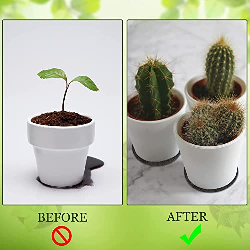 Image of GREENSHEEP Plant Pot Coaster Mat - Reversible Waterproof Round Absorbent Felt Fabric Plant Pad for Gardening Indoor and Outdoor Pots 4 /6 /8 /10 Inch (Dark Grey, 20 Pieces)