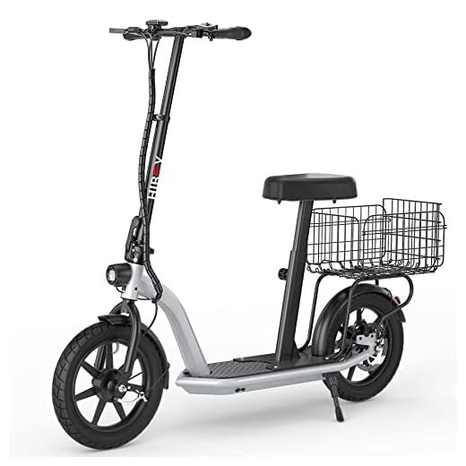 Hiboy Electric Scooter, 31-Mile Range & 22MPH, 450W Motor Electric Scooter Adults, 14" Pneumatic Tires, Foldable Escooter with Seat & Detachable Basket, UL-Certified