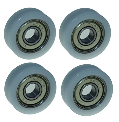 Lot de 4 rouleaux en polyacétal - Diamètre : 28 mm - Largeur : 10 mm - Largeur : 8 mm - Capacité de charge : 40 kg Cover