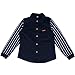 Genérico Camisa a rayas Sujetador para adolescentes Niños Niños Ropa de manga de bebé Tops Tops largos para niños Bolsos Pequeños Mujer (Navy, 5-7 Years)