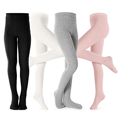 Girls Tights Toddler Cable Knit Cotton Footed Seamless