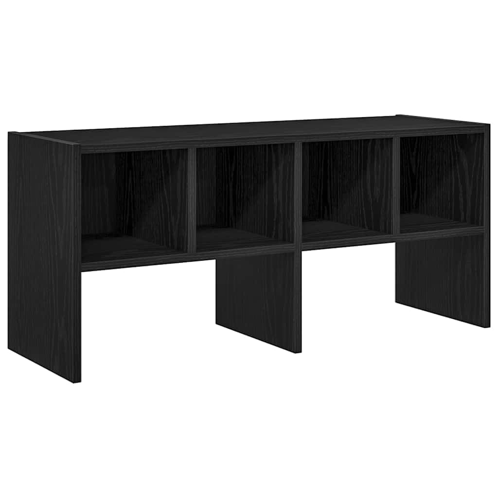 Scarpiera Impilabile Rovere Nero 89,5x30x40 cm