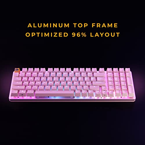 Gaming GMMK 2 Full Size (96%) - Tastiera da gaming meccanica, struttura in alluminio, personalizzabile, tasti a doppia iniezione, Fox Switches, RGB - Layout QWERTY americano - Rosa - Tastiera gaming - Immagine 3