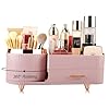 Molutsody Makeup Organizer for Vanity, Cosmetic Display Case with Drawers, Fits Makeup, Skincare Products, Brushes, Lipsticks, and Other Accessories, Versatile Storage Solution (Pink)
