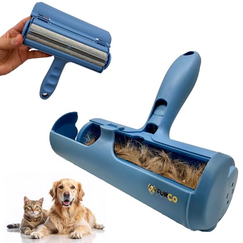 Image of Furco Pet Hair Remover Roller - Lint Roller for Pet Hair - Premium Heavy Quality Roller - Self Cleaning Dog & Cat Hair Remover - Remove Dog, Cat Hair from Furniture, Carpets, Bedding, Clothing