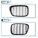 X AUTOHAUX Front Hood Bumper Grille Grill for BMW 525i 530i E39 2001-2003 No.51137005837/51137005838 Front Bumper Kidney Grille Grill Double Slat 1 Pair Gloss Black