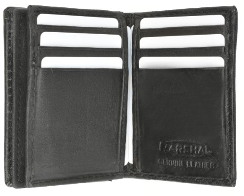 Genuine Leather Slim Bi-Fold ID Wallet with Expandable Pocket for Business Cards Credit Cards with Middle Flap2