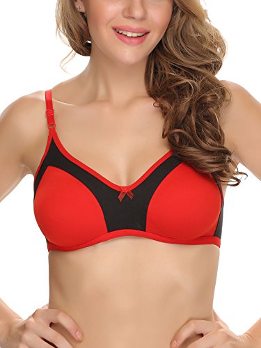 Image of Clovia Women's Cotton Non-Padded Wire Free T-Shirt, Full-Coverage, Plunge Bra