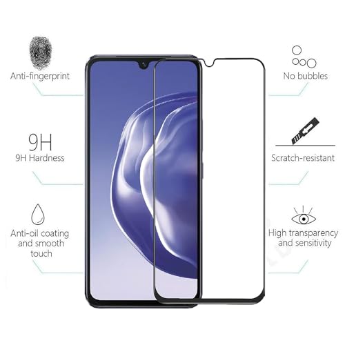 Image of HD Tempered Glass Screen Protector Compatible For Vivo V21e With Edge To Edge Coverage And Easy Installation Kit