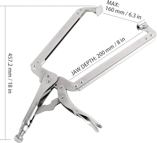 Image of HOZEON 4 PCS 18 Inch C Clamp Welding Pliers with Swivel Pads, Heavy Duty Welding Clamp,Woodworking Clamps Set, Adjustable Nickel Plated C Pliers for Wood Working, Welding, Electrician Maintenance
