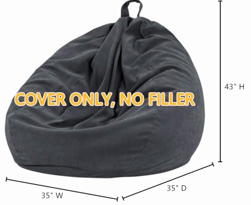 Nobildonna Sitzsackstuhl für Kinder und Erwachsene, nur Bezug (Keine Füllung) für Sofa-Stofftiere, 110 x 89 cm